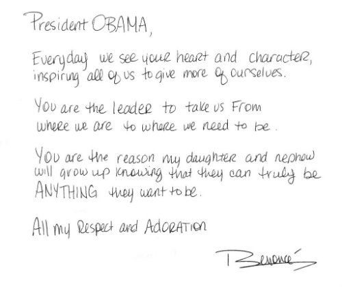 BeyonceLetter photo BeyonceLetter Beyoncé Pens Letter to President Obama + Shares Voting Pics