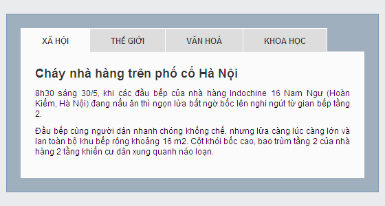 Hướng dẫn tạo Tab đơn giản bằng jQuery