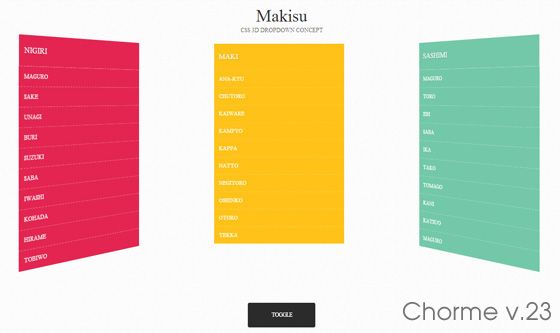 Makisu - CSS 3D Dropdown