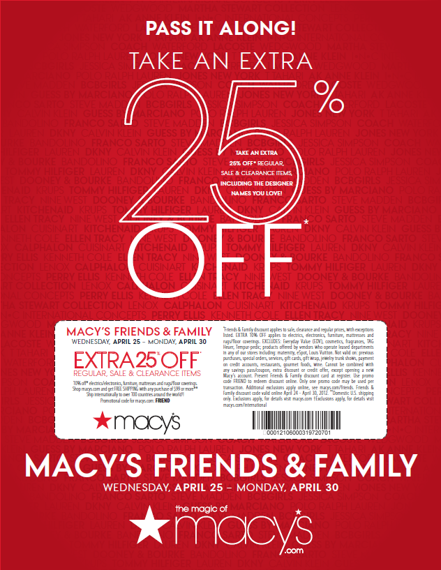 Macy’s 25 Off Coupon West Valley Mall