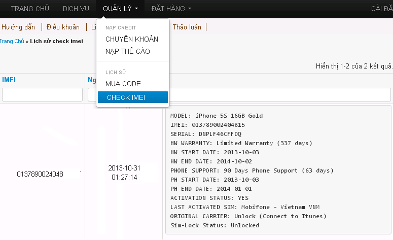 Chuyên Unlock iPhone mạng AT T, Korea, Telus, FidoRoger, Vodafone, Verizon, T Mobile Check IMEI Chuyên Unlock iPhone mạng AT T, Korea, Telus, FidoRoger, Vodafone, Verizon, T Mobile Check IMEI