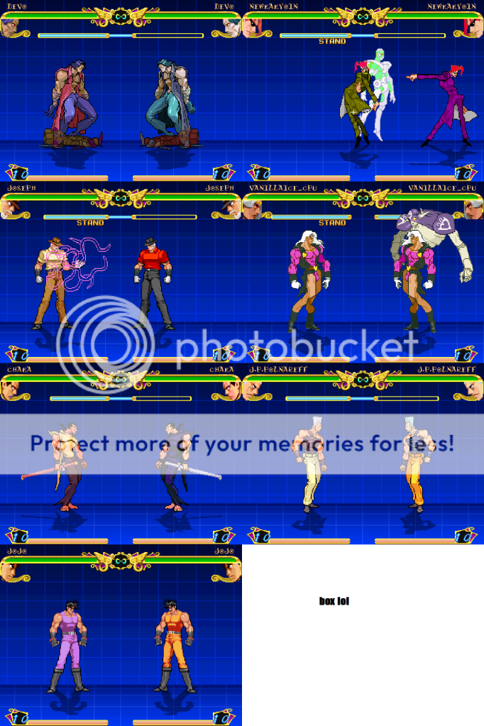 All Nimame JoJo characters updated 9/3/2012 - [ 2012 ] - Mugen Free For All