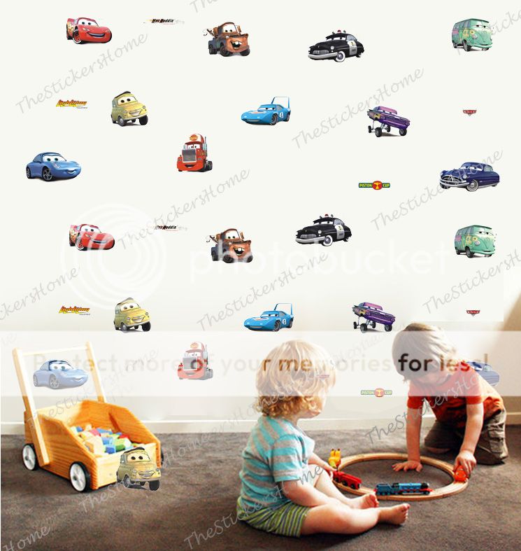 Disney CARS 28pcs Wall Stickers Boys Room Decor Nursery Kids Lightning