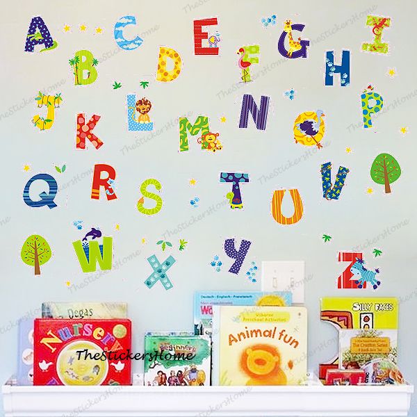 Small Sheet of ABC//NUMBERS Kids Bedroom//Room Wall//Cupboard Stickers Berlin Font