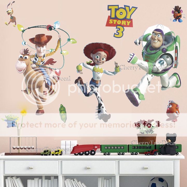 Huge Toy Story Woody Buzz Jessie Wall Stickers Children Kids